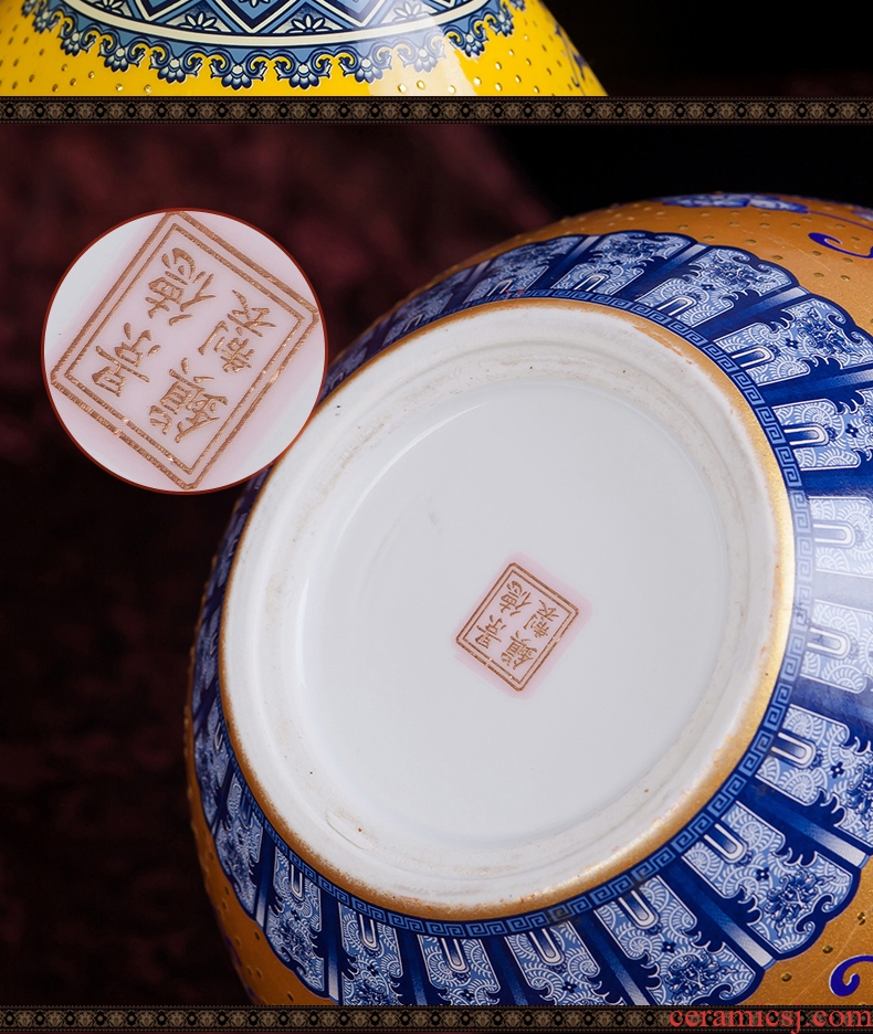 Jingdezhen ceramics modern Chinese style household act the role ofing is tasted colored enamel sitting room big vases, flower, TV ark, furnishing articles