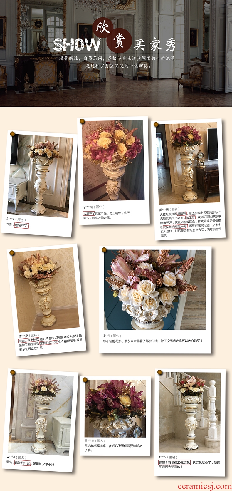 Jingdezhen ceramics sitting room big vase hand carved harbinger figure sitting room landing large household furnishing articles - 550780783520