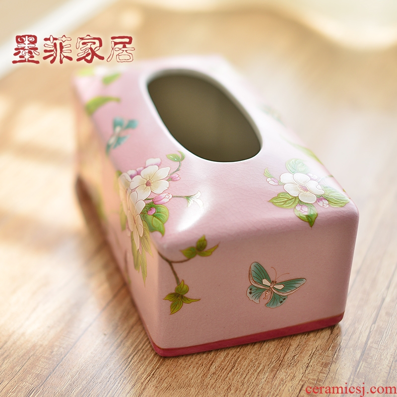Murphy 's new Chinese style restoring ancient ways to decorate restaurant household smoke box American country ceramic tissue box sitting room tea table