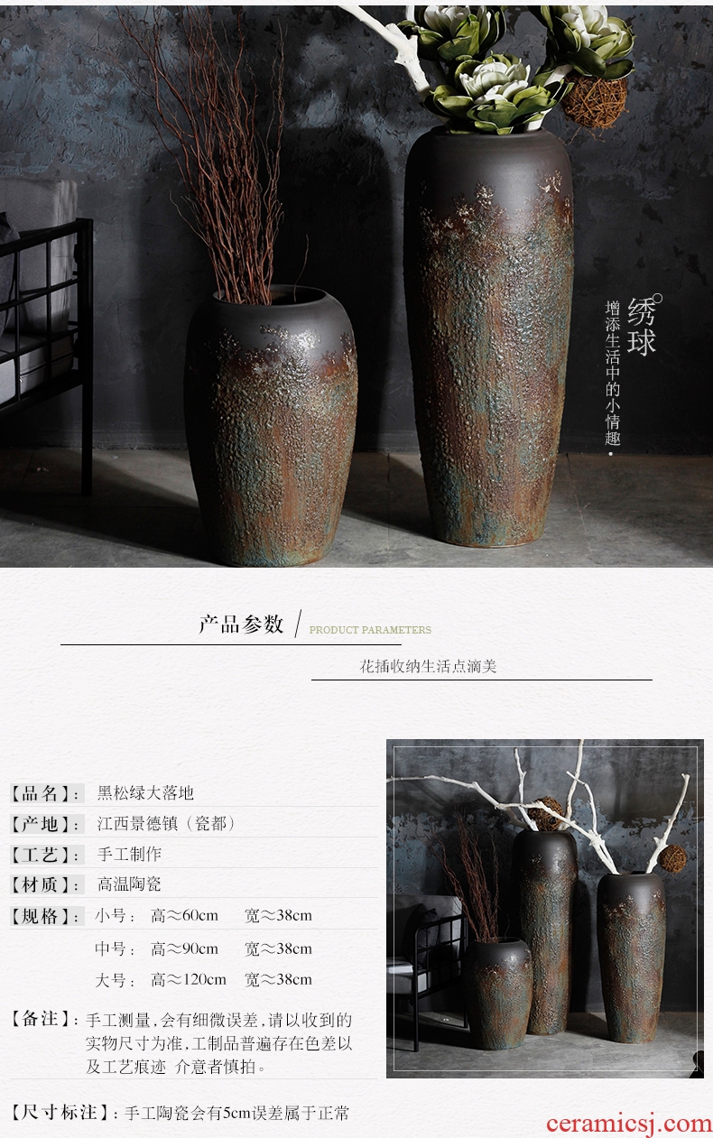 New Chinese style floor vases, flower arranging the sitting room porch home decoration of jingdezhen ceramic dried flowers large floral furnishing articles - 566215723390