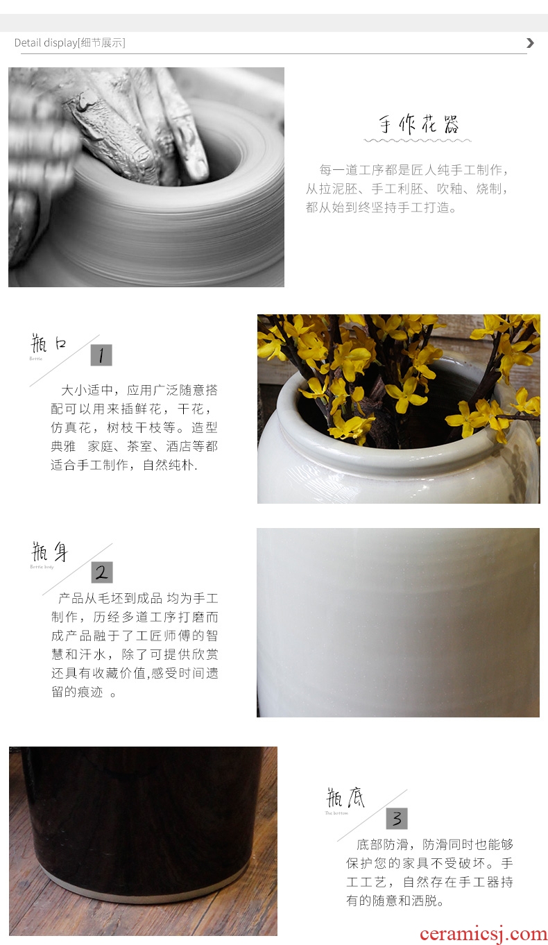 Creative restoring ancient ways do old big ceramic vase of dry flower arrangement sitting room decoration to the hotel villa home furnishing articles hydroponic - 562575665734