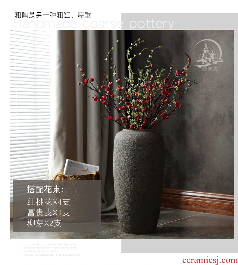 Large vases, dried flower decorations ceramics jingdezhen modern style furnishing articles sitting room ground flower arranging flower decoration - 568908795064