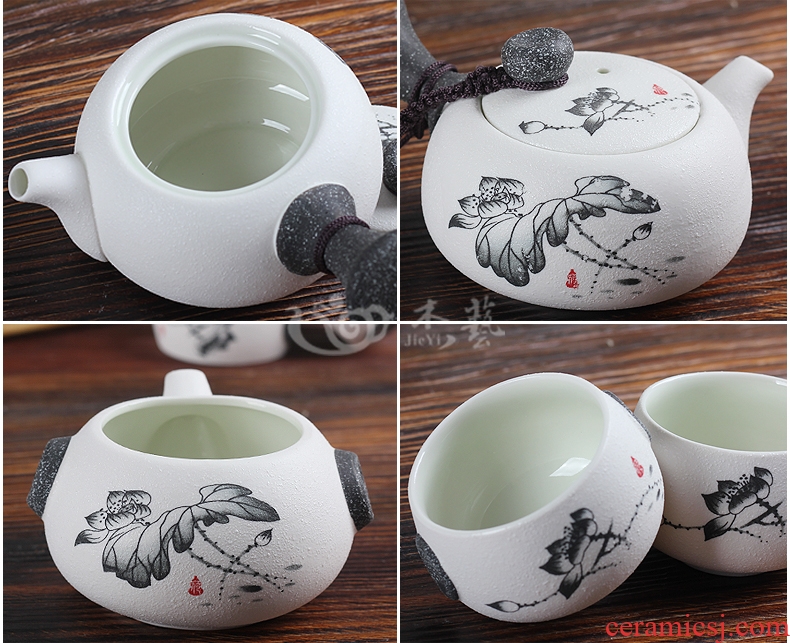 Characteristics of snowflakes glaze 10 head of tea set a complete set of kung fu tea set ceramic gift set tea gift boxes on sale