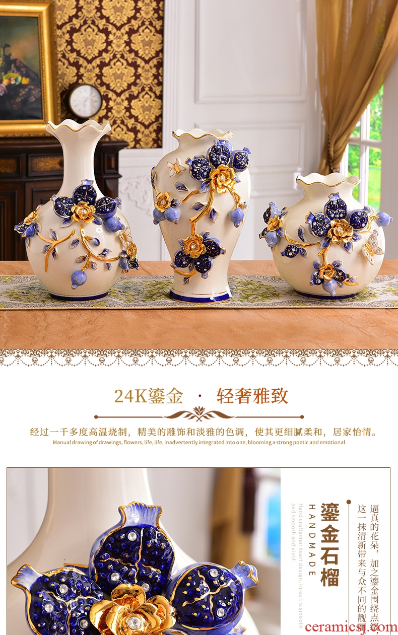 European vase furnishing articles ceramic handicraft sitting room TV ark, home decoration flower arranging flowers, dried flowers, large - 557598046832