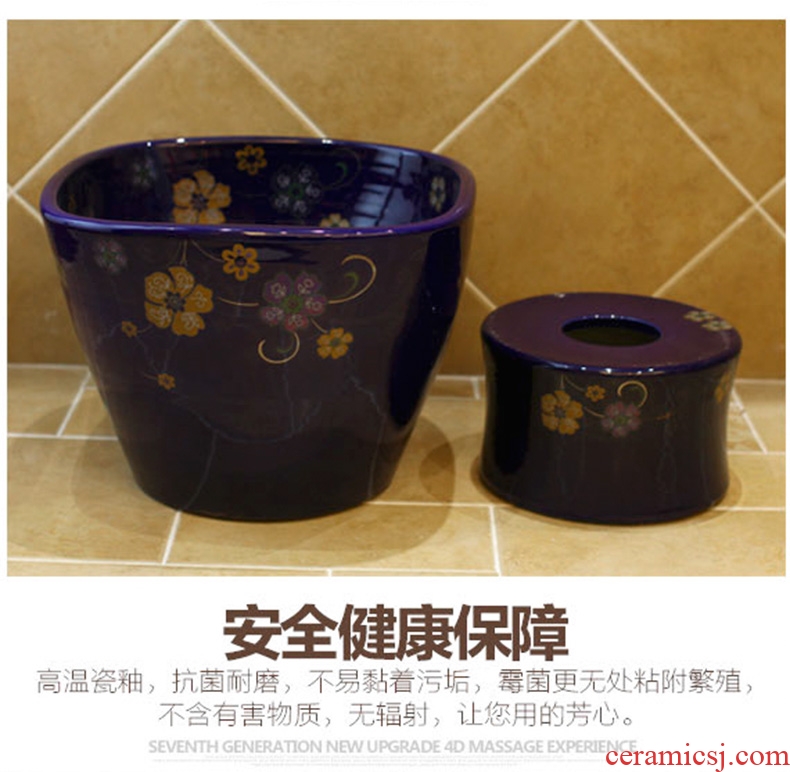 Koh larn, neat package mail of jingdezhen ceramic art basin mop mop pool pool fangyuan mop pool paint peony