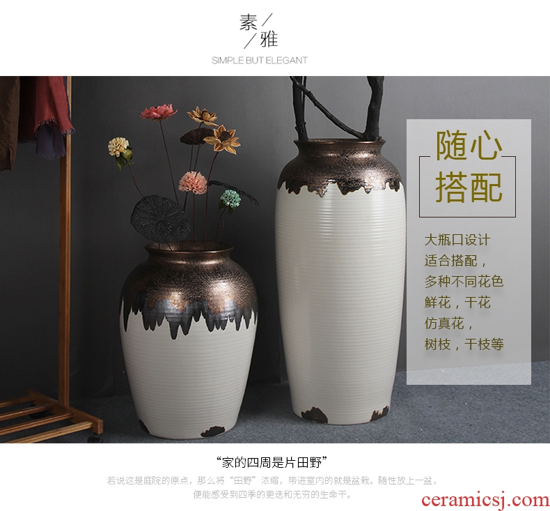 Jingdezhen ceramic floor big vase club hotel decoration flower flower implement big sitting room porch furniture furnishing articles - 556635956570