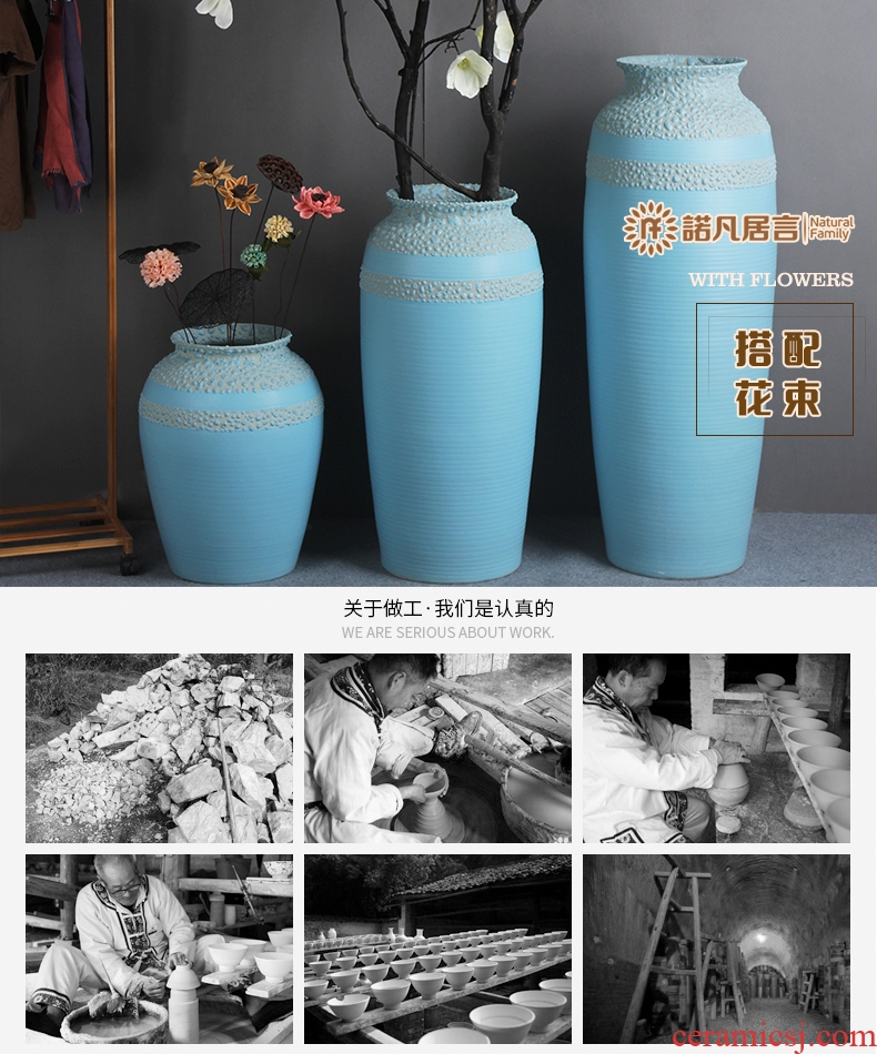 Modern European ceramic vase color glaze up landing vase sitting room hotel villa place big vase retro - 556486484510