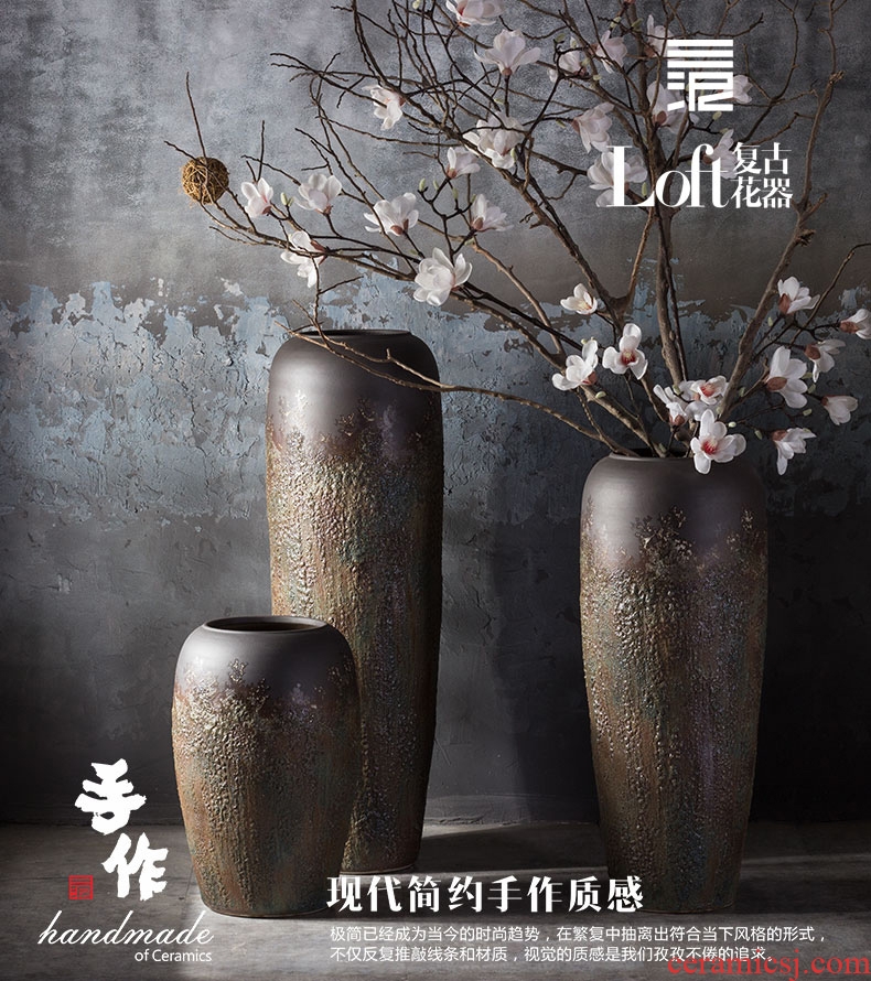 New Chinese style floor vases, flower arranging the sitting room porch home decoration of jingdezhen ceramic dried flowers large floral furnishing articles - 566215723390