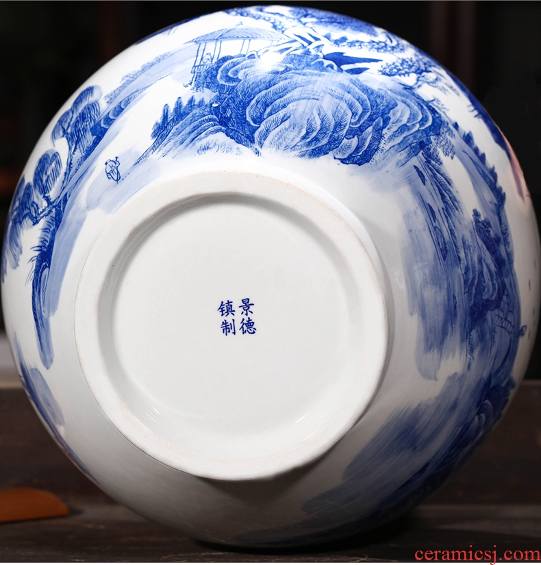 Hand draw name plum blossom put lotus 80 cm high landing big vase of porcelain of jingdezhen ceramics sitting room adornment is placed - 575523059976