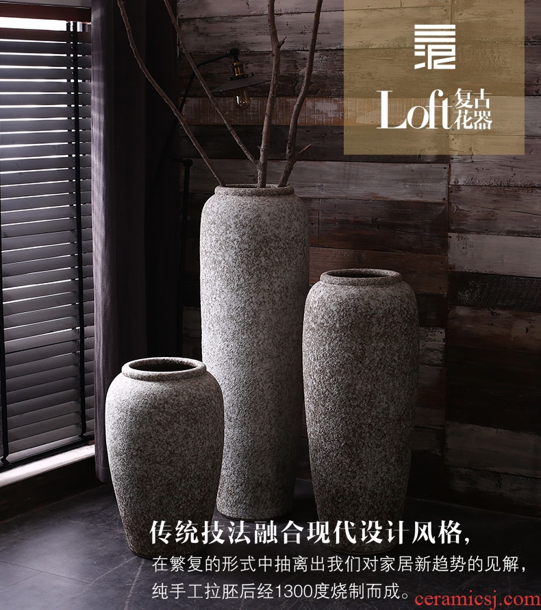 Jingdezhen ceramic vase of large sitting room dry flower decoration flower arranging furnishing articles of Chinese style restoring ancient ways pottery porcelain pot - 541968701480