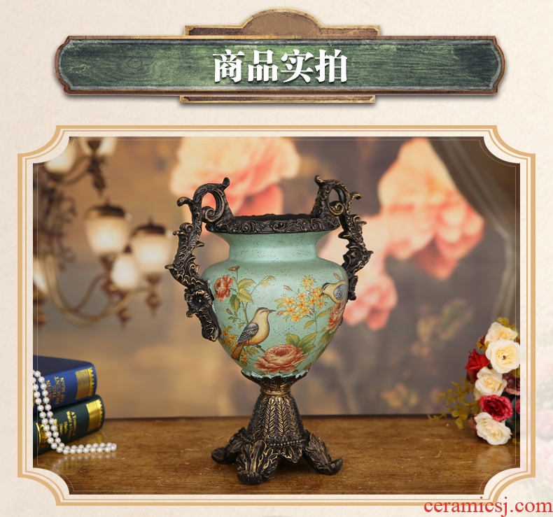 Porcelain of jingdezhen ceramics vase Chinese penjing large three - piece wine cabinet decoration plate household decoration - 524904279947