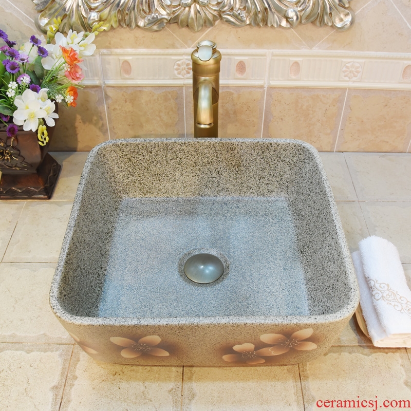 JingYuXuan jingdezhen ceramic lavatory basin sink basin square cherry blossom put art stage basin
