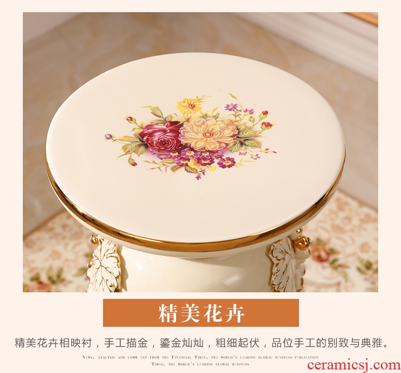 Jingdezhen ceramic floor large vases, flower arrangement sitting room dry flower is placed Chinese style restoring ancient ways is checking pottery pot - 569518563320