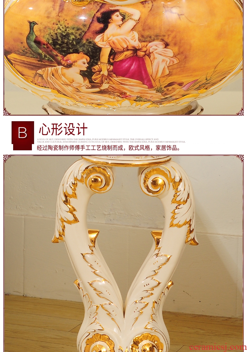 European ideas of jingdezhen ceramics of large vases, pottery flower arrangement sitting room hotel villa household soft adornment - 569567226408