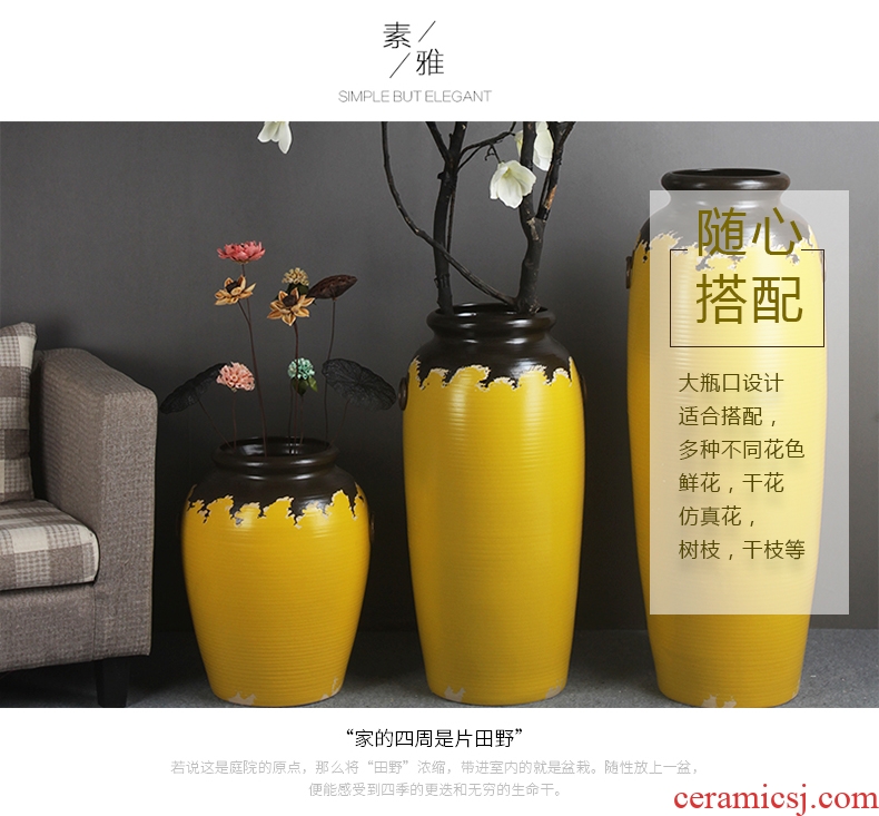 Jingdezhen ceramic large vases, garden villa decoration theme hotel furnishing articles home decoration floral outraged - 556496709279