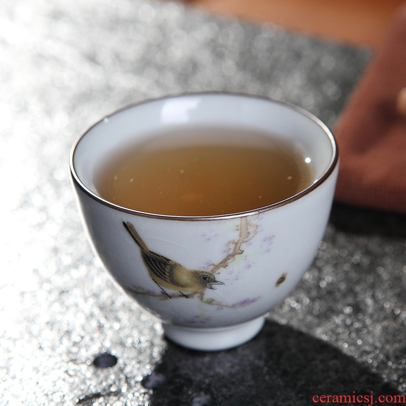 DH jingdezhen ceramic cups individual sample tea cup tea powder enamel household small cups master cup single CPU