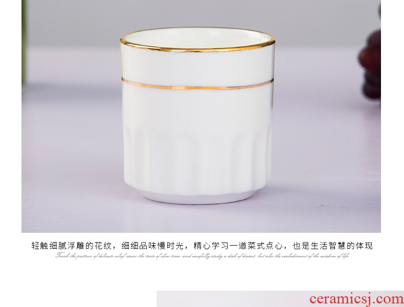 Cup by hand paint hotel table matching cups of jingdezhen ceramic tableware pure white ipads China cups water