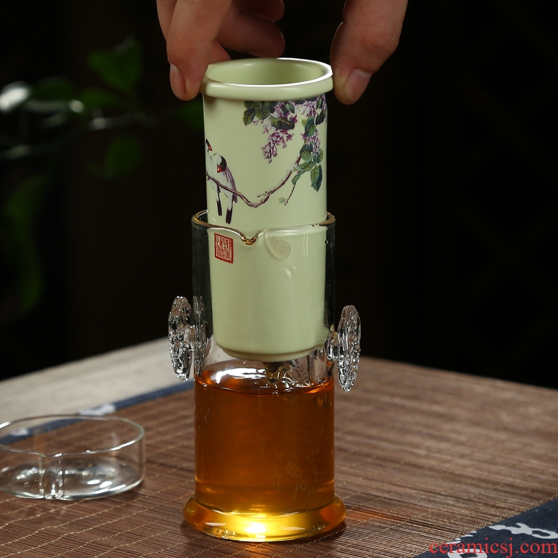 Friend is ceramic glass tea mercifully tea tea set ceramic heat resistant ears red glass cup teapot tea