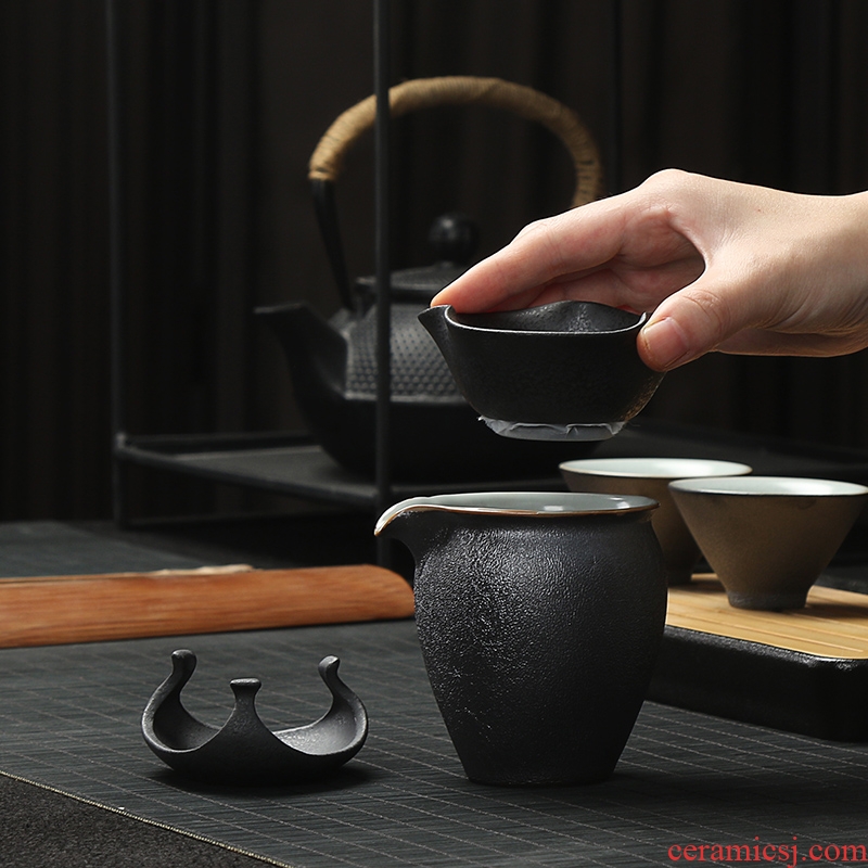 Quiet life black pottery kung fu tea set filter tap) set of set of ceramic tea tea ceremony with zero