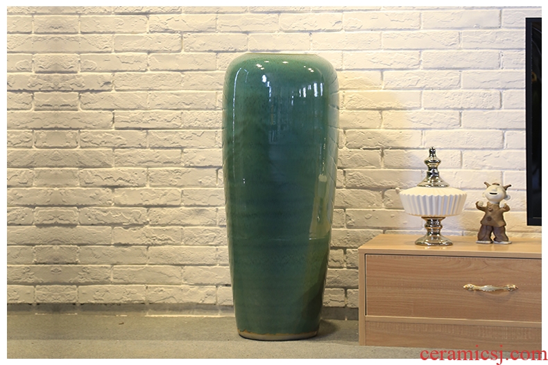 Jingdezhen ceramics archaize crack jun porcelain glaze white borneol big vase modern living room furniture decoration pieces - 550663584634