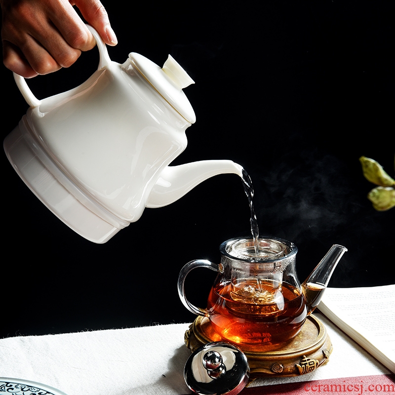 God household contracted dehua porcelain white porcelain tea set ceramic water boiling tea is tea stove water boiler heating furnace the teapot