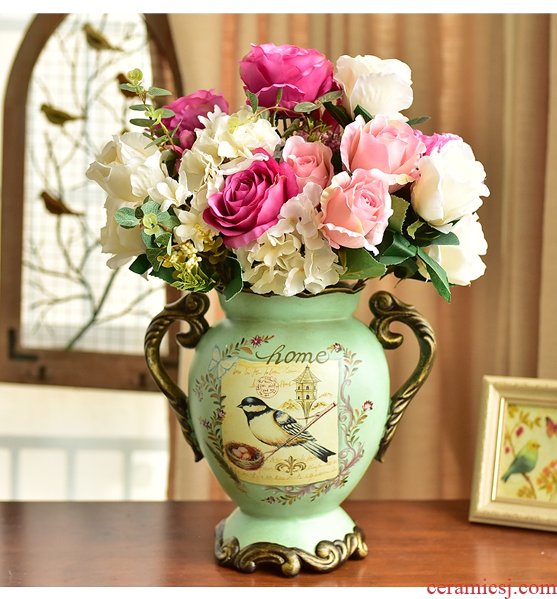 Jingdezhen ceramic flower implement archaize up open piece of large vases, modern home decoration sitting room place flower arrangement - 555419390323