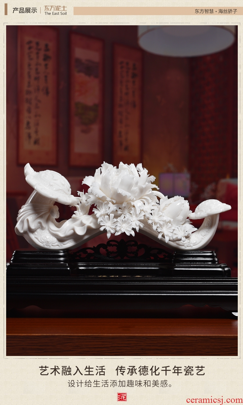 Oriental clay ceramic flower its art best place Chinese wine TV ark, sitting room decoration
