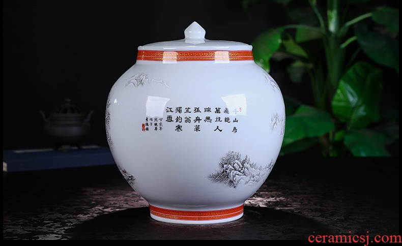 Jingdezhen ceramic floor big vase Chinese style Chinese red flower arranging furnishing articles sitting room courtyard exhibition hall, the opened decoration - 560338487673