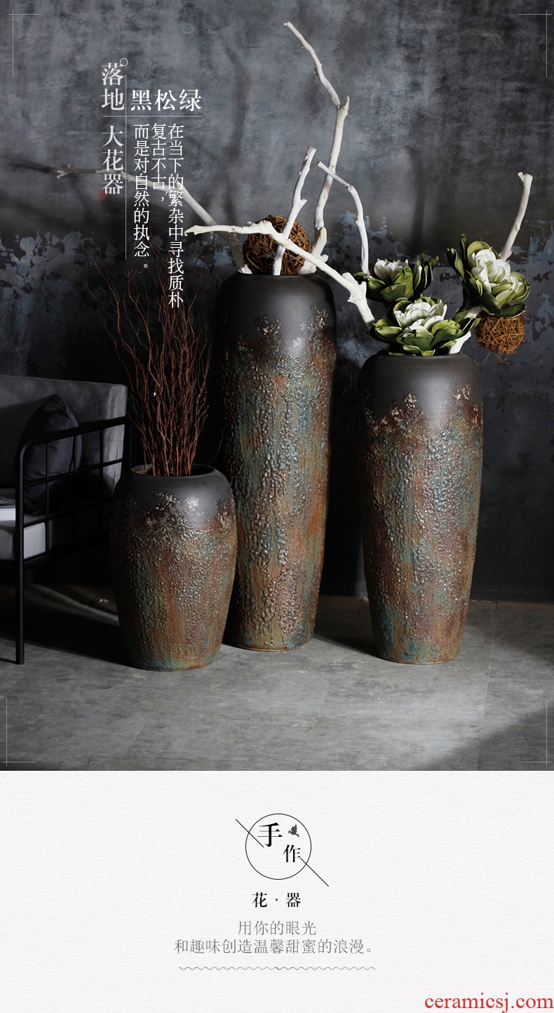 New Chinese style floor vases, flower arranging the sitting room porch home decoration of jingdezhen ceramic dried flowers large floral furnishing articles - 566215723390