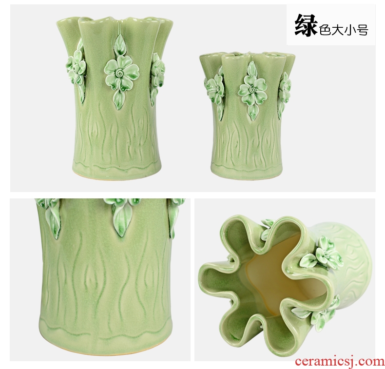 Murphy north European checking ceramic vases, I and contracted sitting room adornment is placed dry flower simulation flower art flower arranging