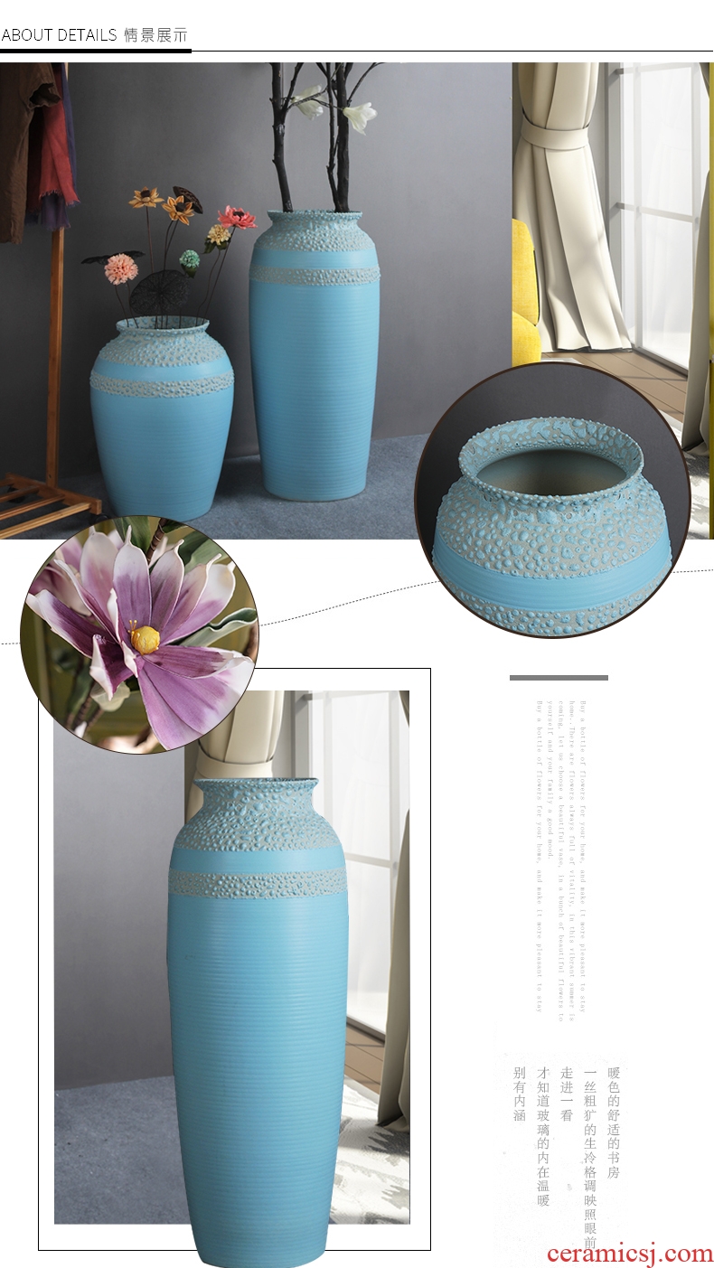 Modern European ceramic vase color glaze up landing vase sitting room hotel villa place big vase retro - 556486484510