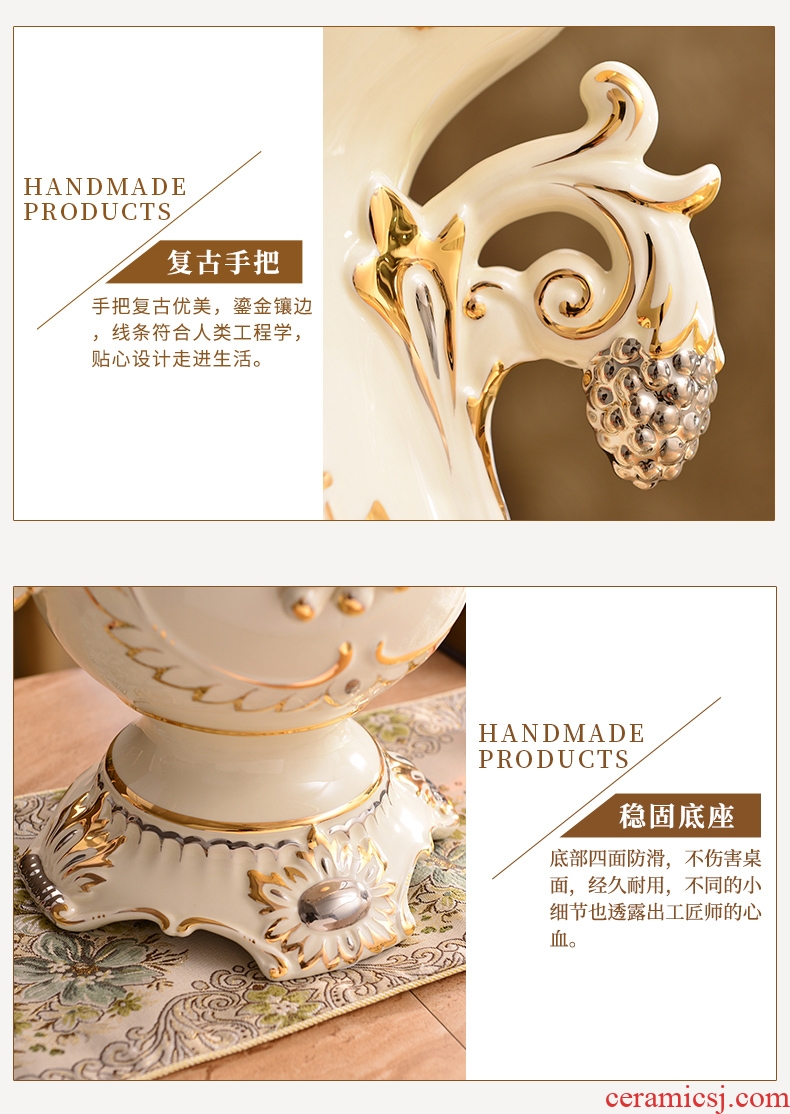 Jingdezhen ceramic vase landing large modern contracted household dry flower arranging flowers sitting room porch decoration furnishing articles - 567506535653