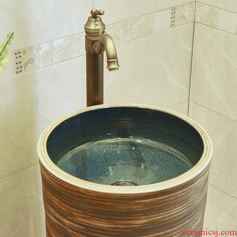 Jingdezhen ceramic basin toilet lavabo column pillar landing artists lavatory of the basin that wash a face