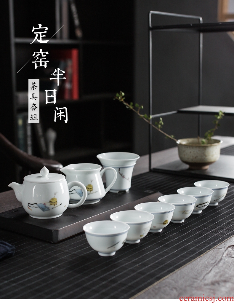 Talk of the whole set of Chinese style household kung fu tea set gift set up rest ceramic tea set gift each suit