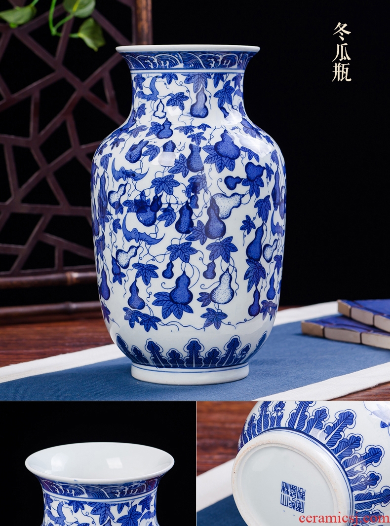 Jingdezhen ceramics hand - made antique Chinese blue and white porcelain vase furnishing articles contracted household act the role ofing is tasted the sitting room of handicraft