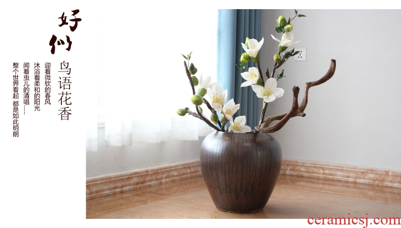 Murphy 's new Chinese large - sized ceramic vases, decorative furnishing articles creative retro sitting room simulation dry flower art flower arranging device - 555851967257