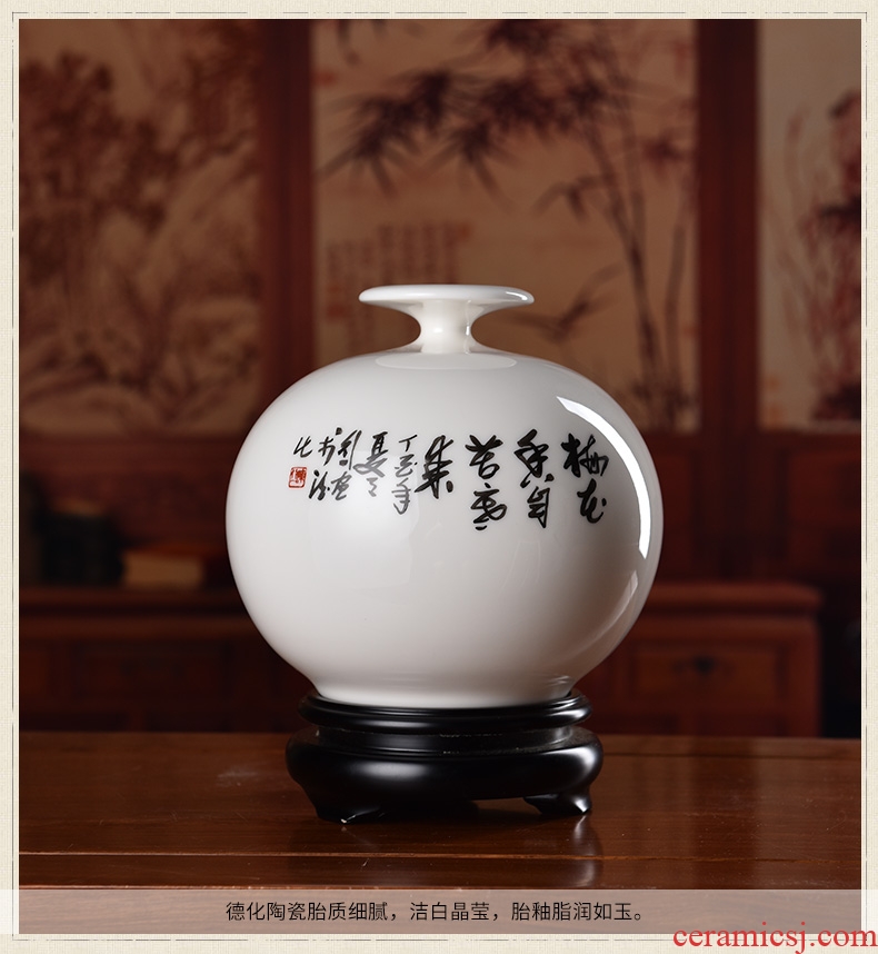 Oriental soil hand-painted ceramics plum flower vase furnishing articles of Chinese style living room a study rich ancient frame art ornaments