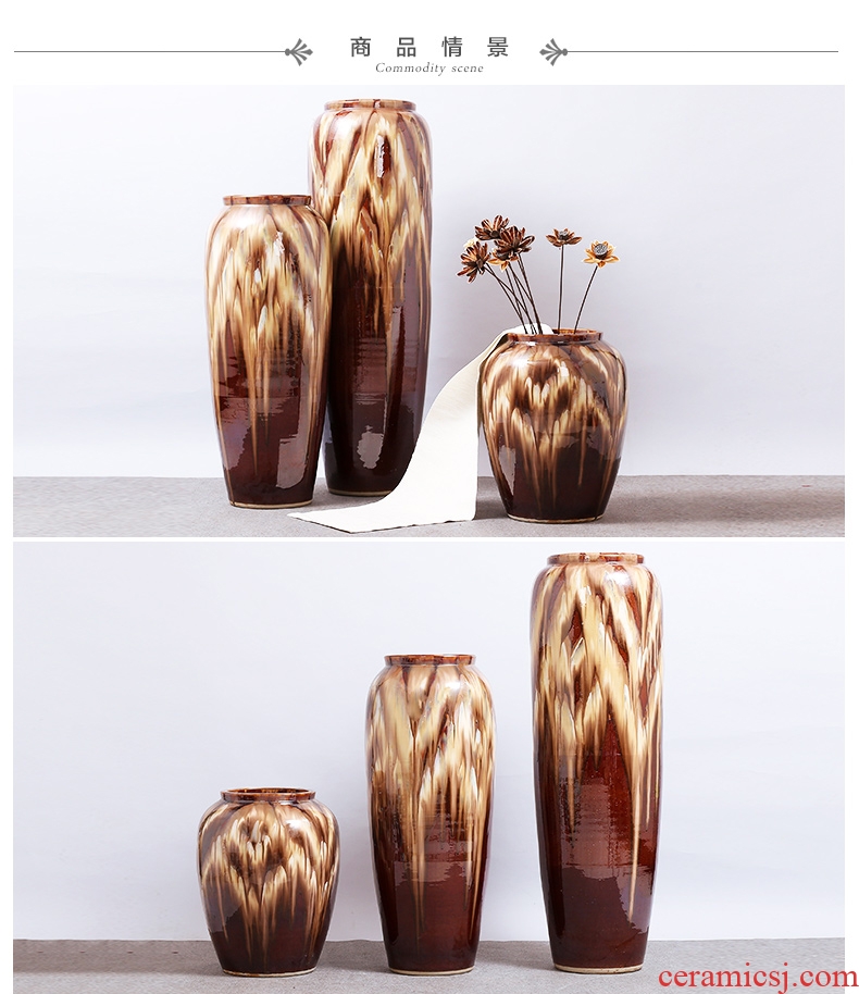 Jingdezhen ceramic landing big vases, new Chinese style hotel, villa decoration furnishing articles between example flower decoration in the sitting room - 523306921893