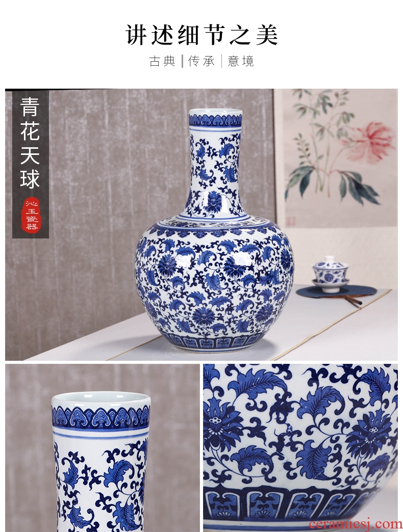 Jingdezhen ceramic vase landing, TV ark, yellow large dry flower arranging I and contracted sitting room adornment furnishing articles - 573368236513