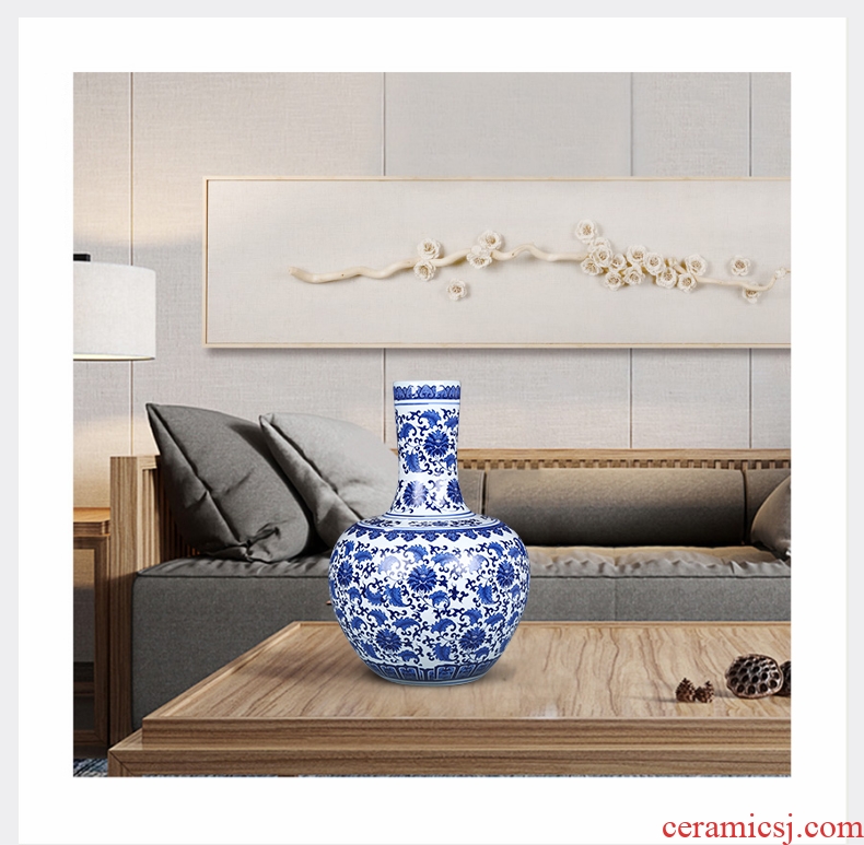 Ceramic heavy landing big vase vases sitting room decoration to the hotel lobby furnishing articles dried flower arranging flowers large tall vases - 573368236513