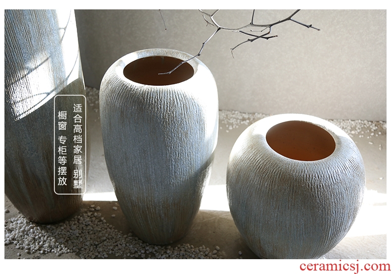 Jingdezhen ceramics maxim big yellow vase furnishing articles of Chinese style sitting room ground adornment housewarming gift - 560667489156