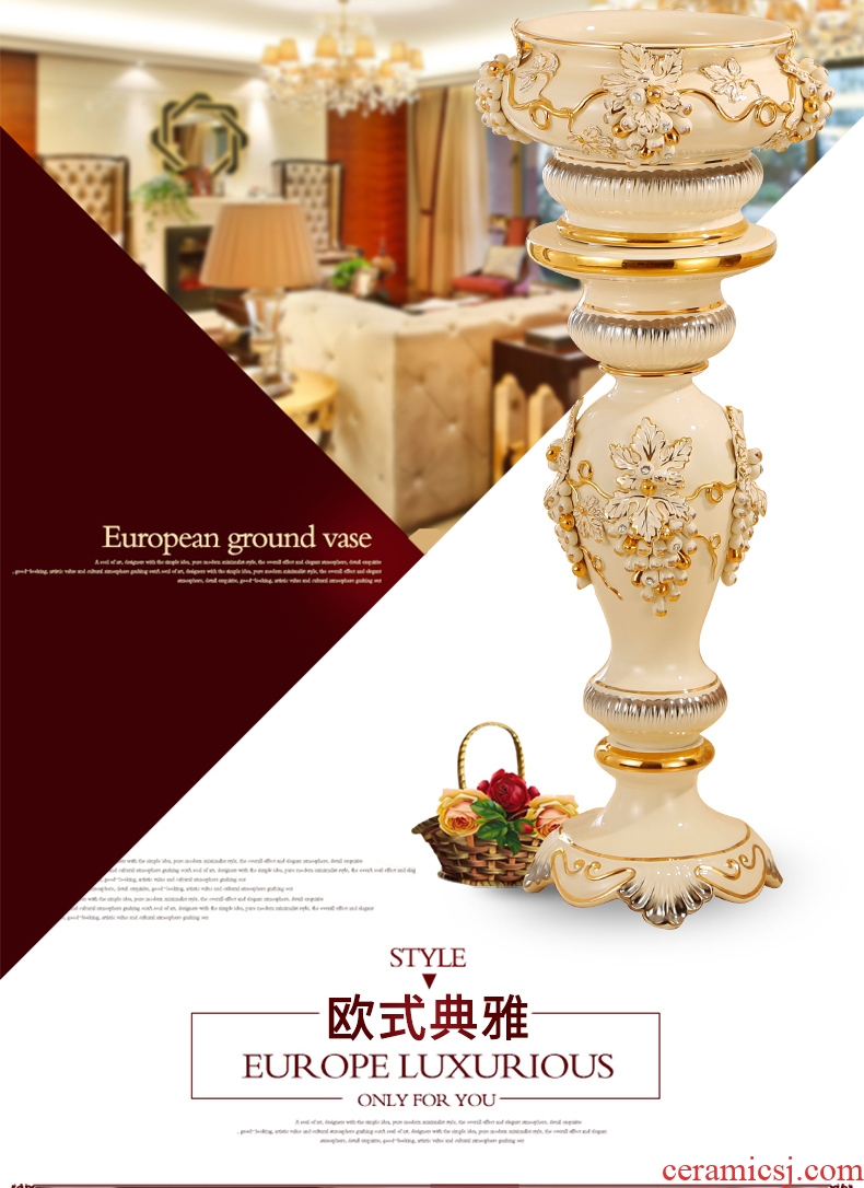 Jingdezhen ceramic floor big vase Chinese style Chinese red flower arranging furnishing articles sitting room courtyard exhibition hall, the opened decoration - 550780783520