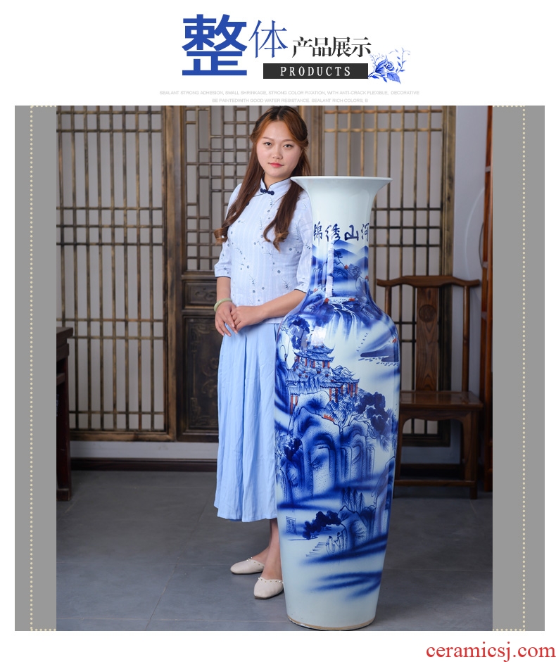 Contracted jingdezhen ceramic floor big vase Chinese flower arrangement sitting room place coarse pottery large suit the dried flower implement - 570238504954