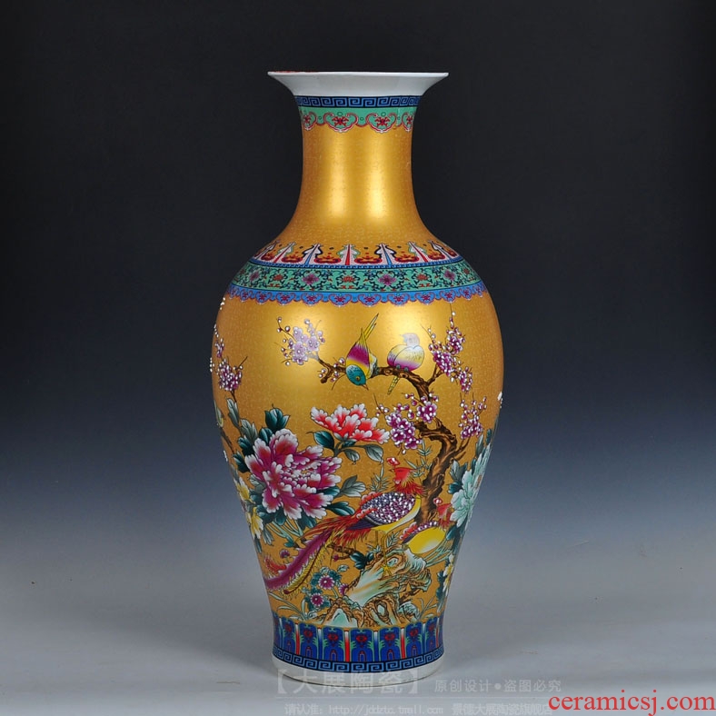 Jingdezhen ceramics dried flowers of large vases, flower arrangement home sitting room adornment high place large crafts - 43347631764