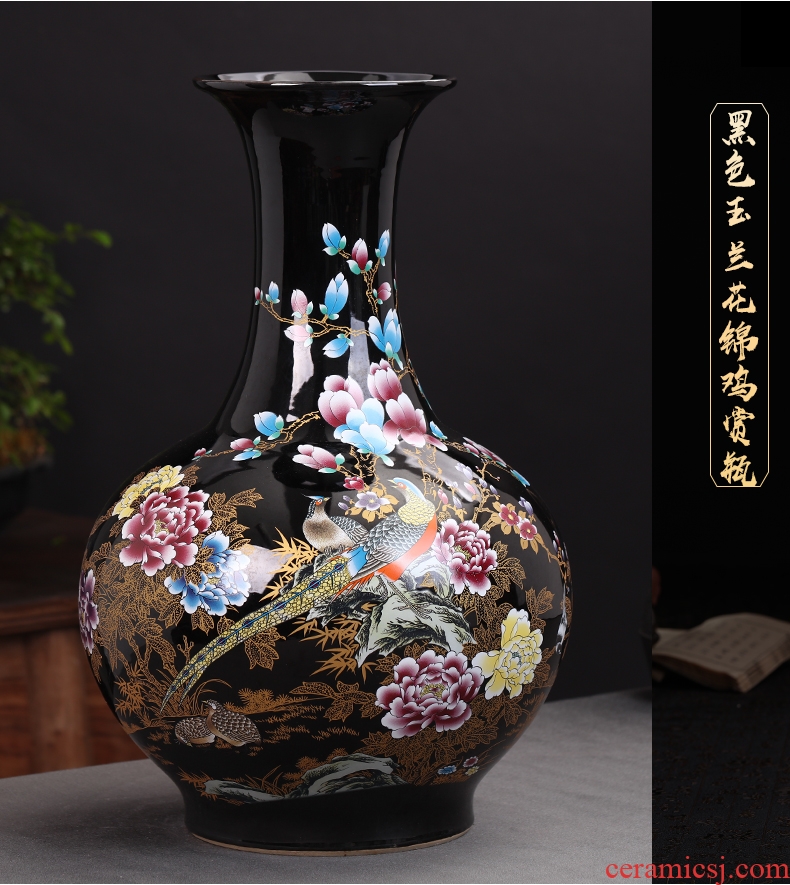 Jingdezhen ceramics vase landing large flower arranging new Chinese style home sitting room adornment TV ark, furnishing articles