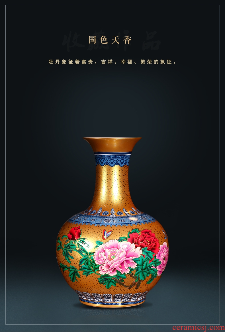 Jingdezhen porcelain of large vases, ceramic furnishing articles hand - made flower arranging large new Chinese idea gourd bottle decoration decoration - 572029126866