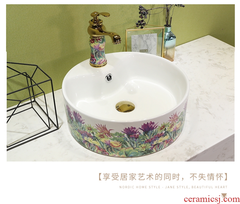 Million birds modern stage basin small rectangle ceramic art basin health plate of Europe type lavatory basin that wash a face to wash your hands