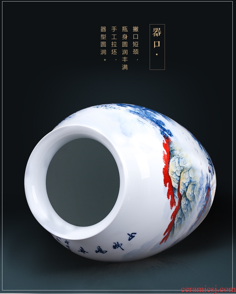 Jingdezhen ceramic vase of large sitting room dry flower decoration flower arranging furnishing articles of Chinese style restoring ancient ways pottery porcelain pot - 573268354723