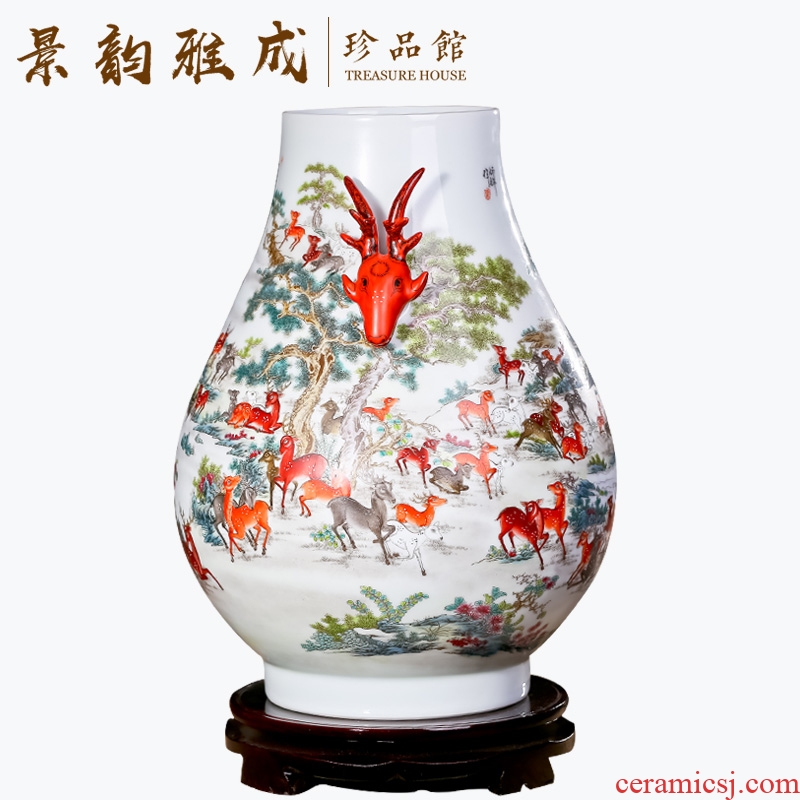 Jingdezhen ceramics large hand - made art vase sitting room adornment is placed a housewarming gift porcelain decoration