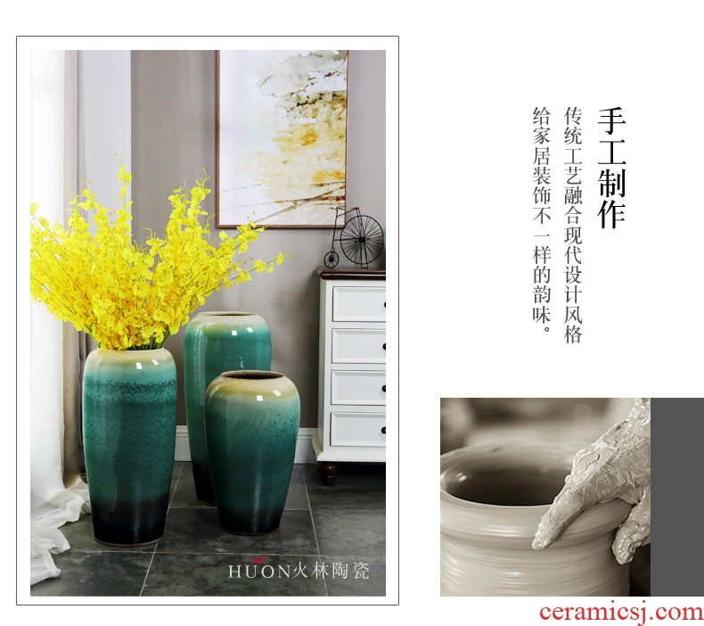 Jingdezhen ceramic European vase in the sitting room is I and contracted large furnishing articles dried flower vases, pottery vases, modern - 567334237431